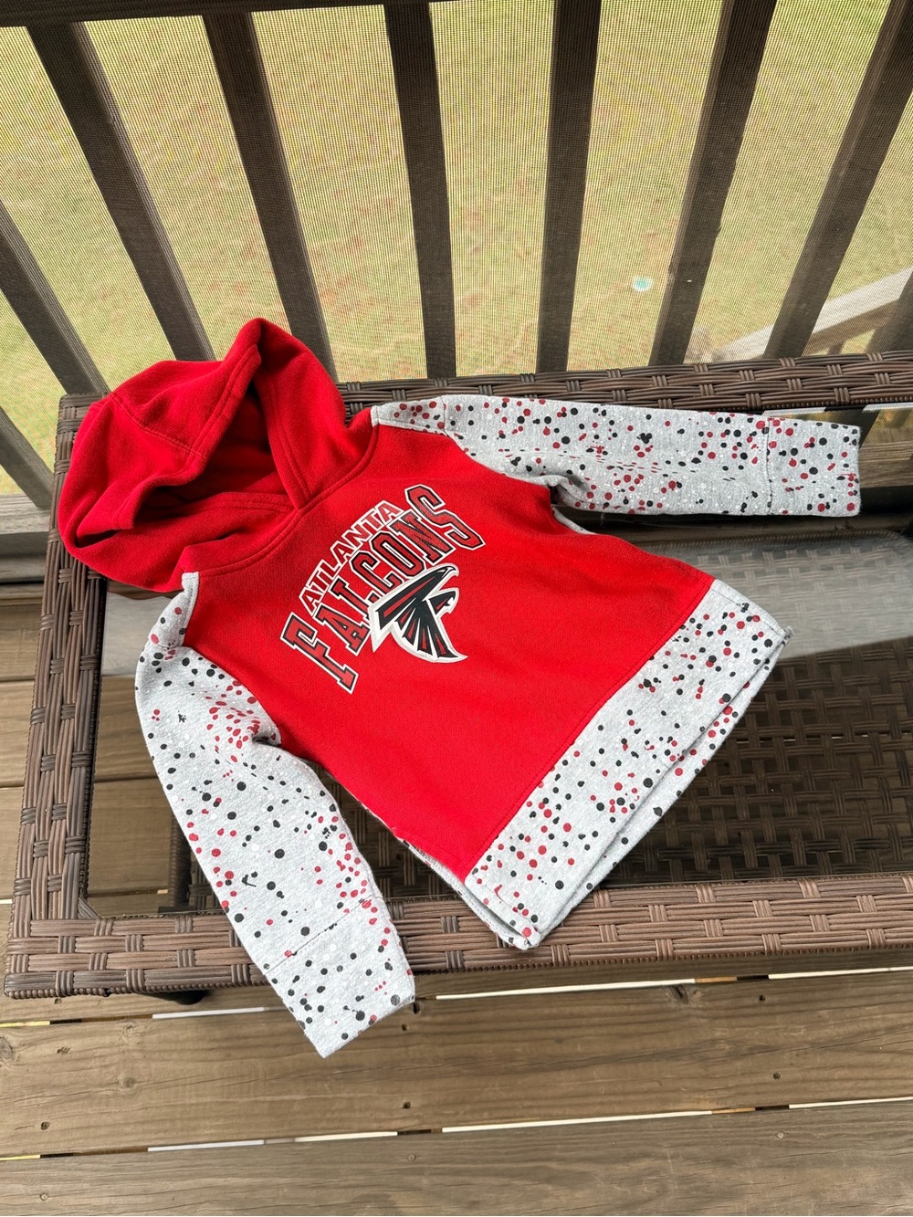 Atlanta Falcons Kids Red Hooded Pullover Size XS